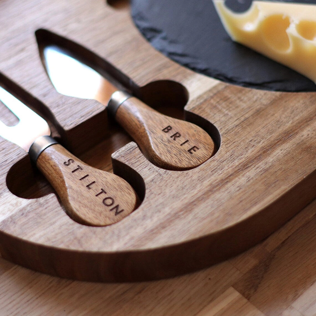 Personalised Cheeseboard Set – Slate & Cheese Knives