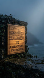 Custom Engraved House Sign – Personalised Oak Plaque