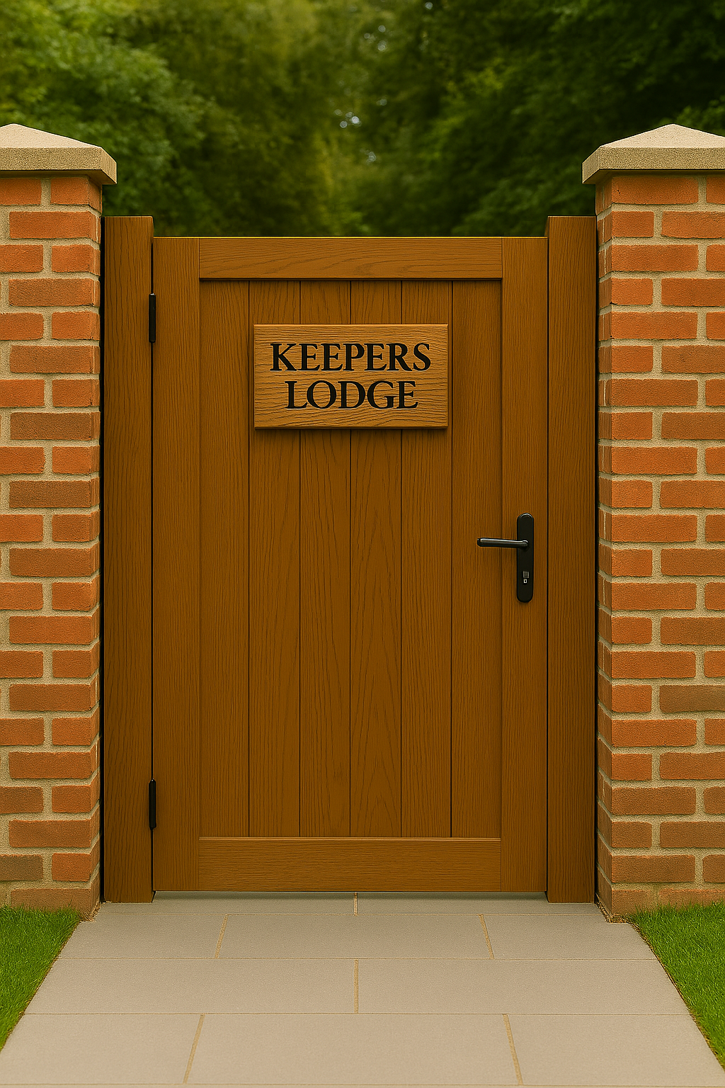 Custom Engraved House Sign – Personalised Oak Plaque